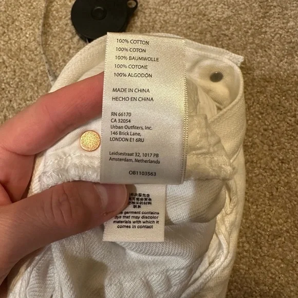 Free People We The Free Loving Good Vibrations Distressed Denim Shorts White - Picture 11 of 12